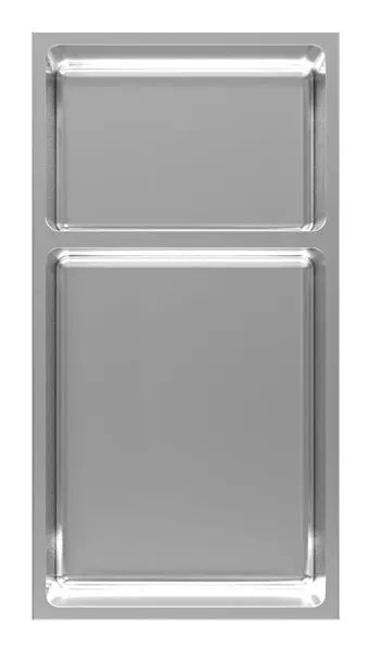 Rubi Nikia Recessed Niche 24’’ Radius Corn. & Shelf Br. Inox RNK24TR-IB - Plumbing Market