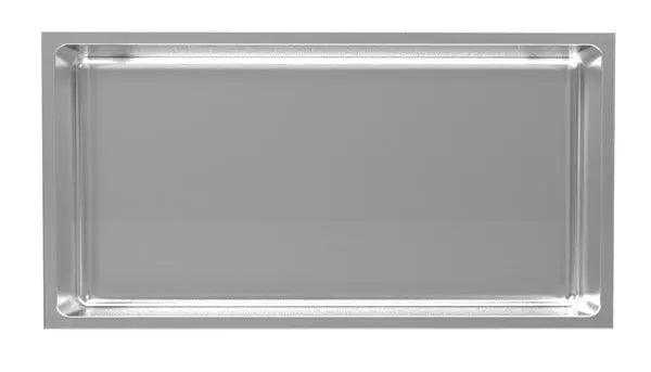 Rubi Nikia Recessed Niche 24’’ Radius Corners Br. Inox RNK24R-IB - Plumbing Market