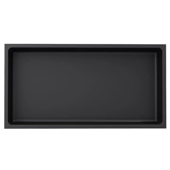 Rubi Nikia Recessed Niche 24’’ Radius Corners Matte Black RNK24R-BK - Plumbing Market