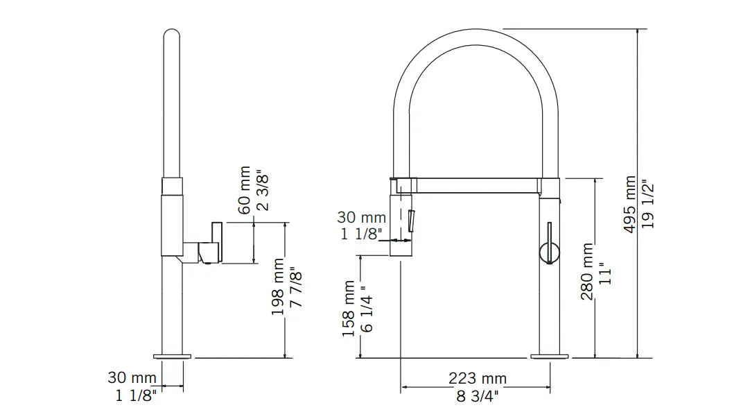 Rubi Nina Kitchen Faucet 2Jets Hand-Spray (Silicon Black Flex)