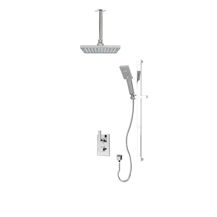Rubi Quatro 1/2’’ Therm. Shower Set 2 Way Div. Xvtr69S Chrome Ceiling Mount RQT811-1CC - Plumbing Market