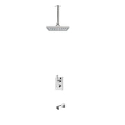 Rubi Quatro 1/2’’ Therm. Shower Set 2 Way Div. Xvtr69S Matte Black Ceiling Mount RQT831-1BK - Plumbing Market