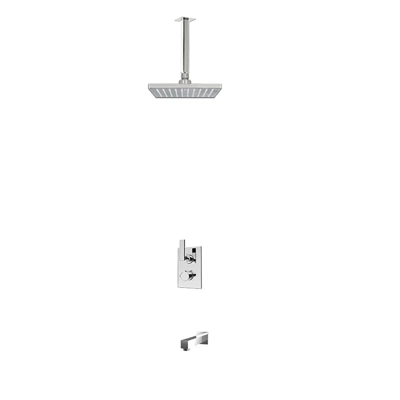 Rubi Quatro 1/2’’ Therm. Shower Set 2 Way Div. Xvtr69S Matte Black Ceiling Mount RQT831-1BK - Plumbing Market