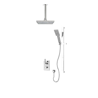 Rubi Quatro 1/2’’ Therm. Shower Set 2 Way Div. Xvtr69S Matte Black Trim Only TRQT811-1BK