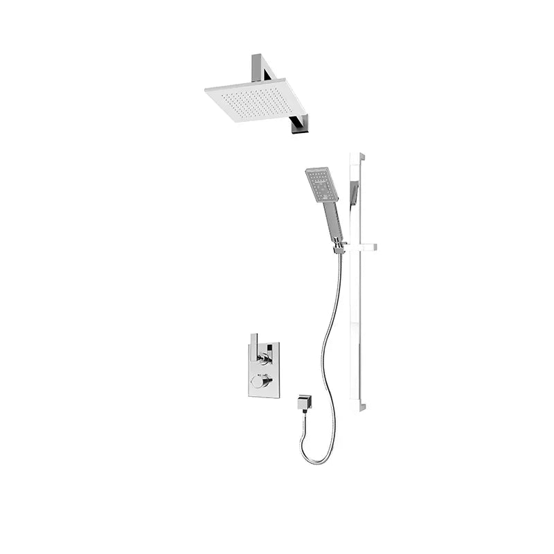 Rubi Quatro 1/2’’ Therm. Shower Set 2 Way Div. Xvtr69S Matte Black Trim Only TRQT811BK - Plumbing Market