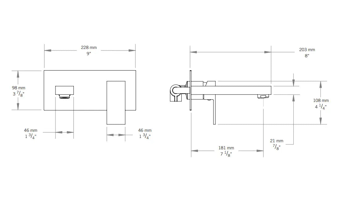 Rubi Quatro Wall-mounted Washbasin Faucet With Drain