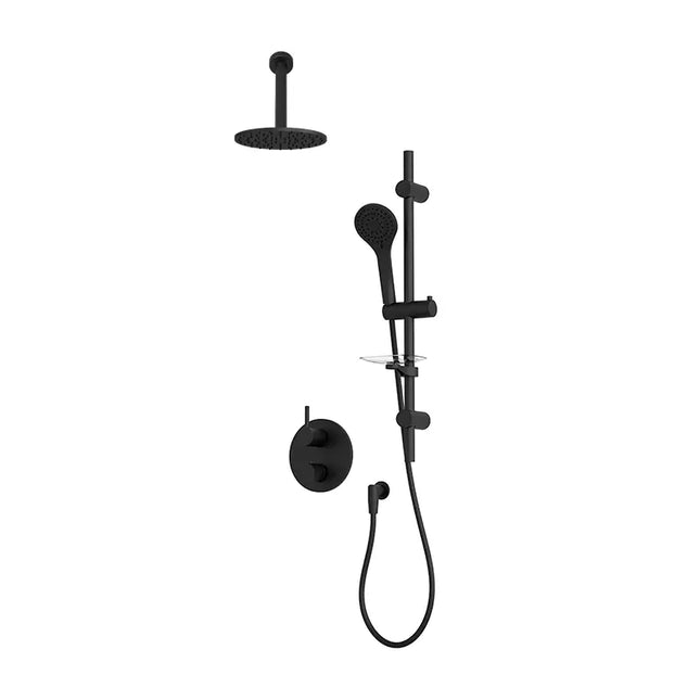 Rubi Vertigo 1/2’’ Therm. Shower Set 2 Way Div. Xvtr69R Matte Black Trim Only TRVT811B-1BK - Plumbing Market