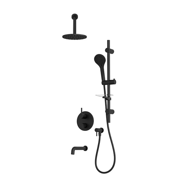 Rubi Vertigo 1/2’’ Therm. Shower Set 2 Way Div. Xvtr69R Matte Black Trim Only TRVT813B-1BK - Plumbing Market