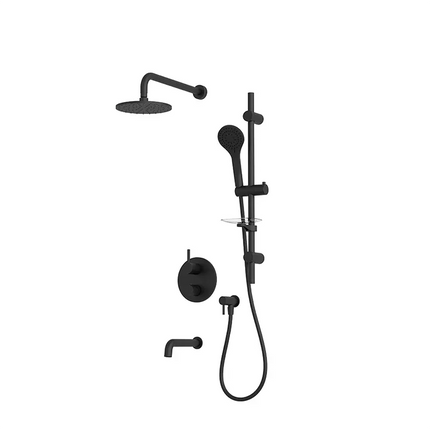Rubi Vertigo 1/2’’ Therm. Shower Set 2 Way Div. Xvtr69R Matte Black Trim Only TRVT813BBK - Plumbing Market