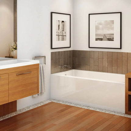 Rubix 6632 Acrylic Alcove Left-Hand Drain Bathtub in White - Plumbing Market