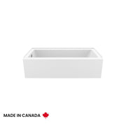Rubix Access 6030 AFR Acrylic Alcove Left-Hand Drain Bathtub in White - Plumbing Market