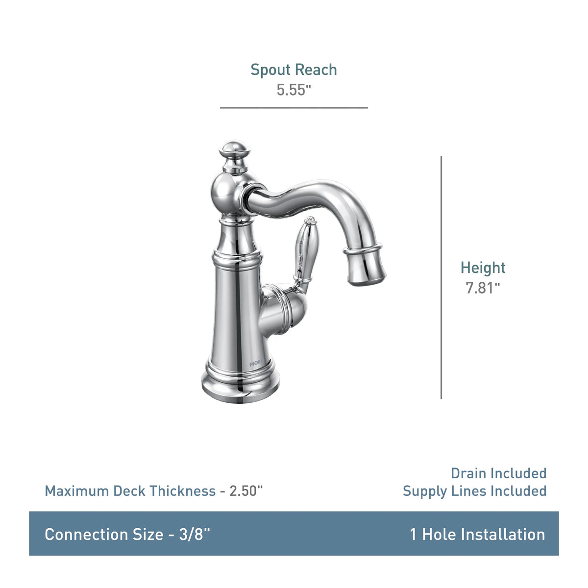 Moen Weymouth Single-Handle High-Arc Bathroom Faucet S42107 in Brushed Gold (S42107BG) - view 2