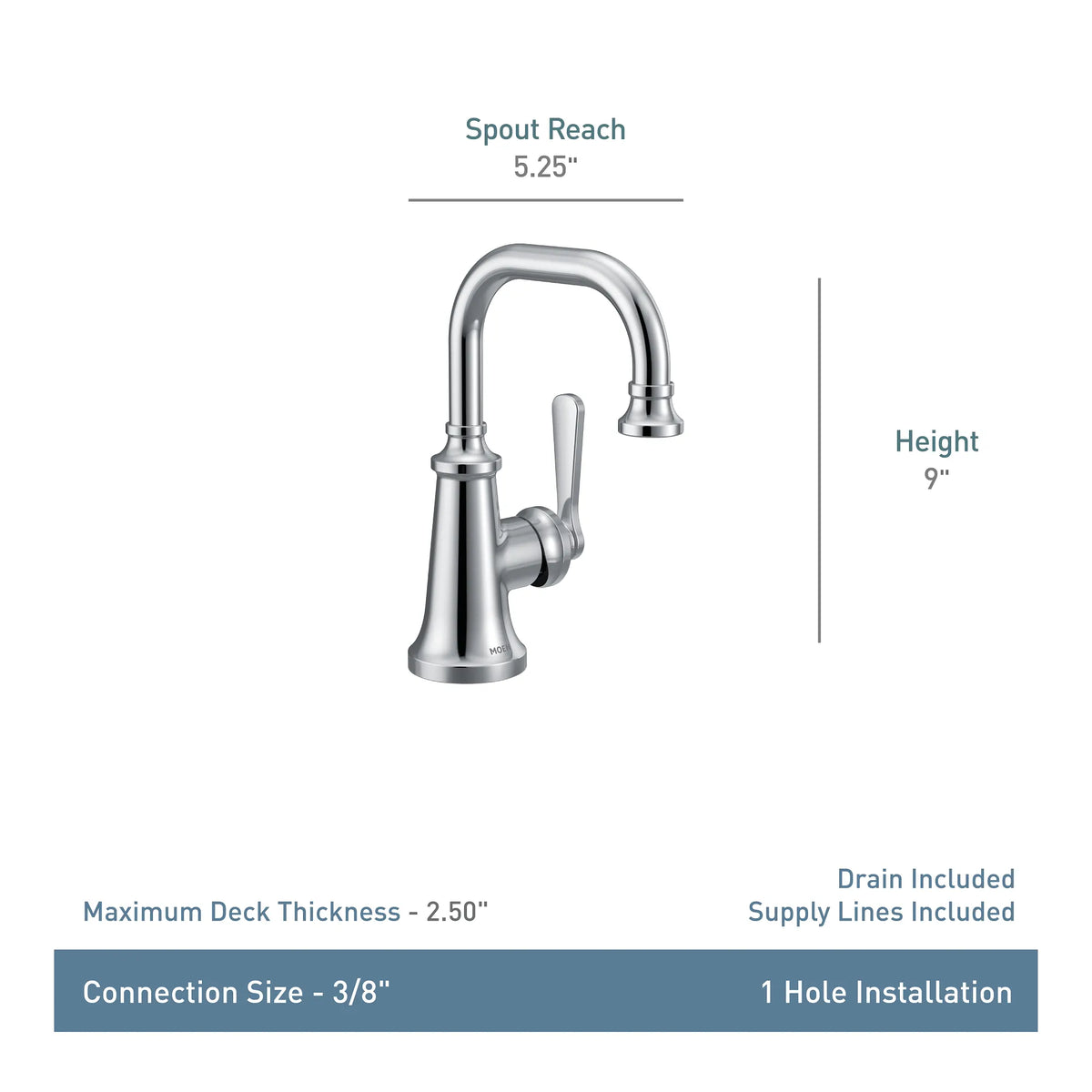 Moen Colinet Single-Handle High-Arc Bathroom Faucet S44101 in Matte Black (S44101BL) - view 10