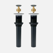 Stylish Pop-Up Bathroom Sink Drains Set with Overflow Matte Black D-700N2