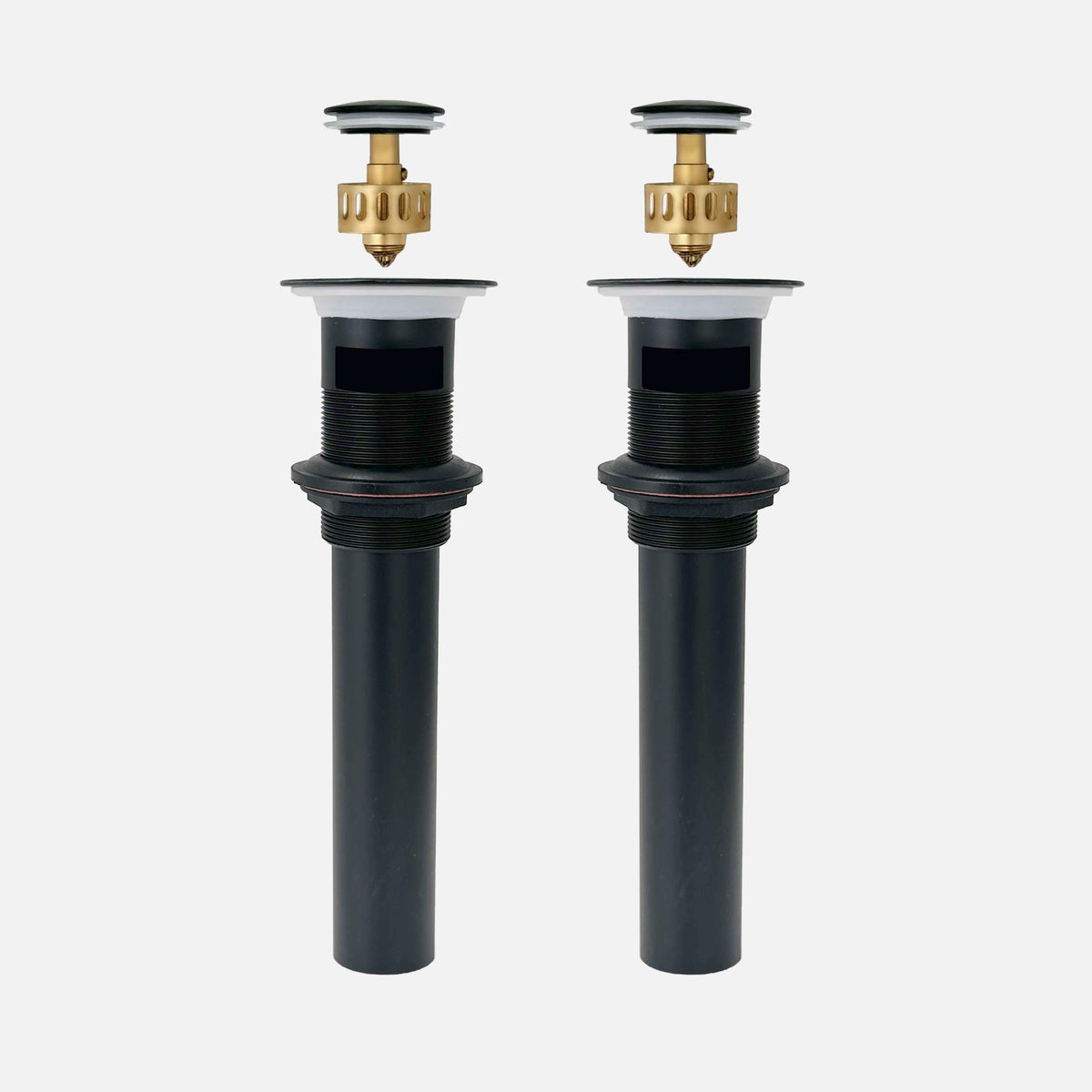 Stylish Pop-Up Bathroom Sink Drains Set with Overflow Matte Black D-700N2