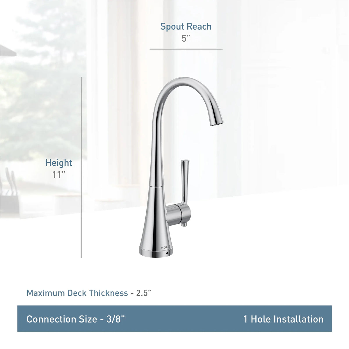 Moen Single-Handle High-Arc Single Mount Beverage Faucet S5560 in Polished Nickel (S5560NL) - view 2
