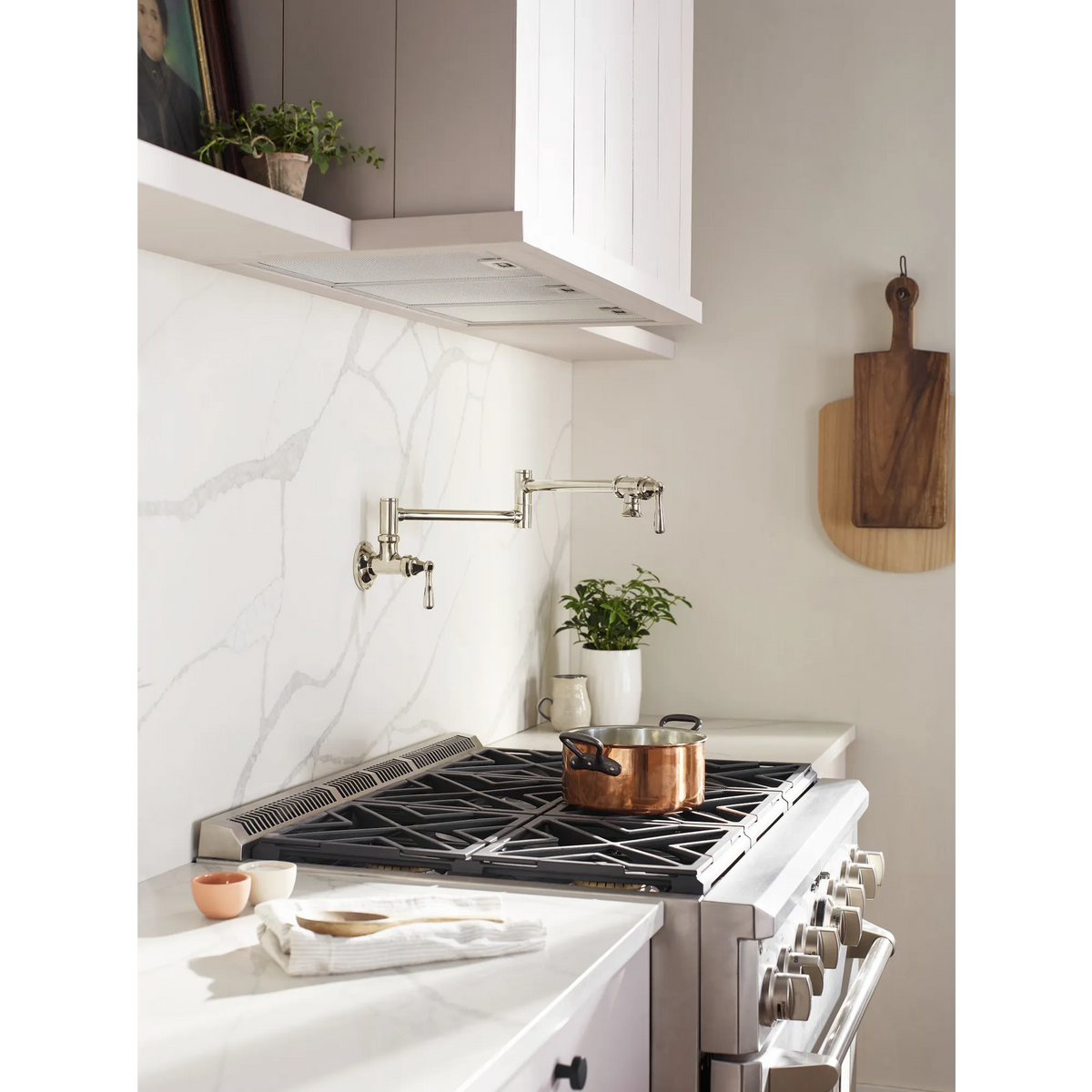 Moen Traditional Two-Handle Pot Filler Kitchen Faucet S664 in Polished Nickel (S664NL) - view 4