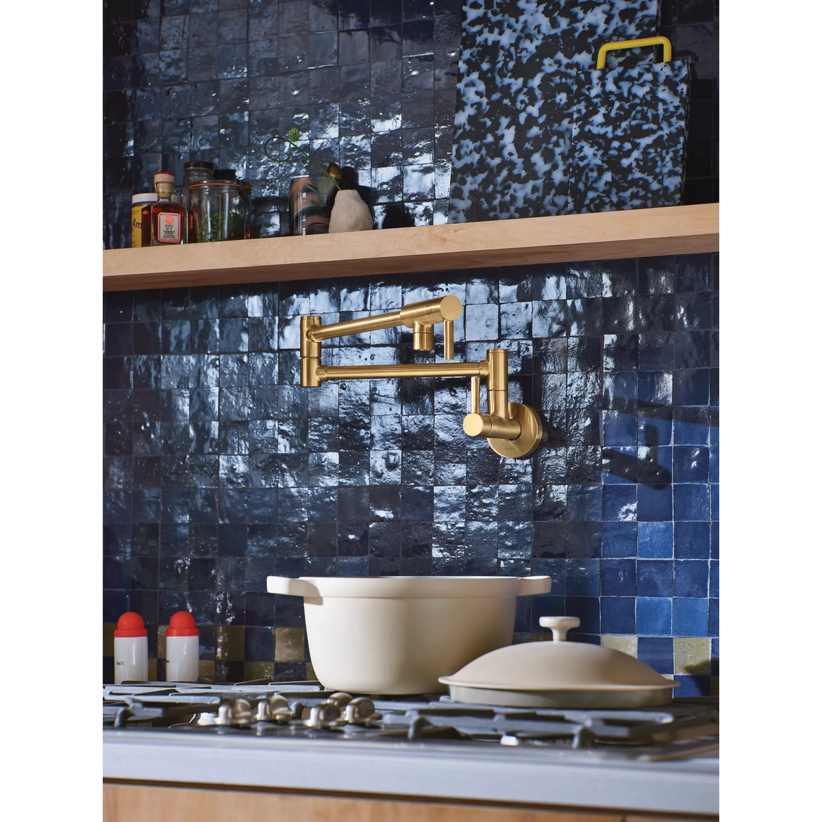 Moen Modern Single-Handle Pot Filler Kitchen Faucet S665 in Brushed Gold (S665BG) - view 11