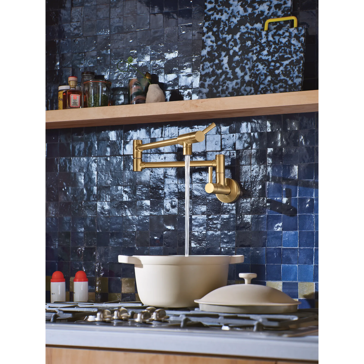 Moen Modern Single-Handle Pot Filler Kitchen Faucet S665 in Brushed Gold (S665BG) - view 9