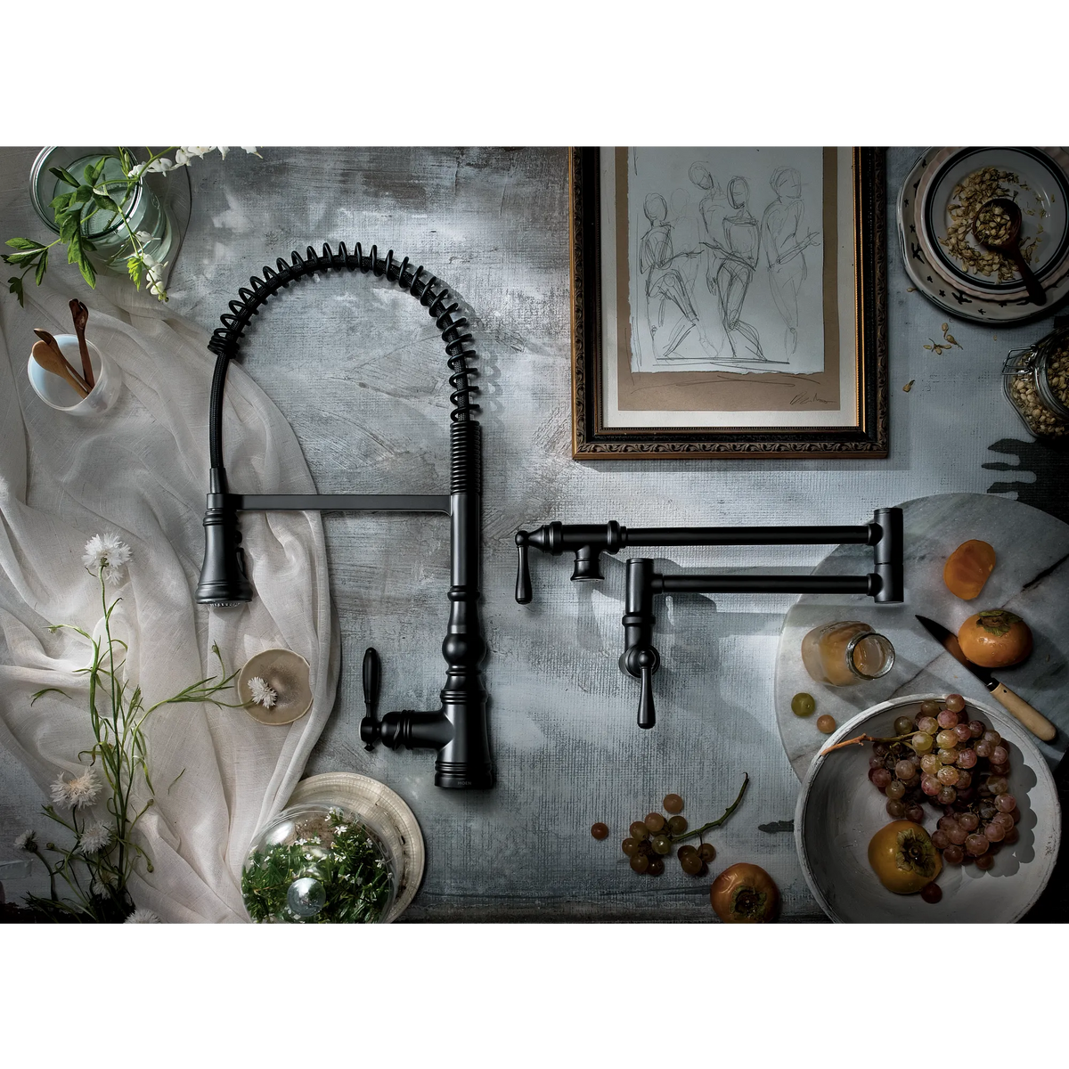 Moen Weymouth Single-Handle High-Arc Pulldown Kitchen Faucet S73104 in Matte Black (S73104BL) - view 9