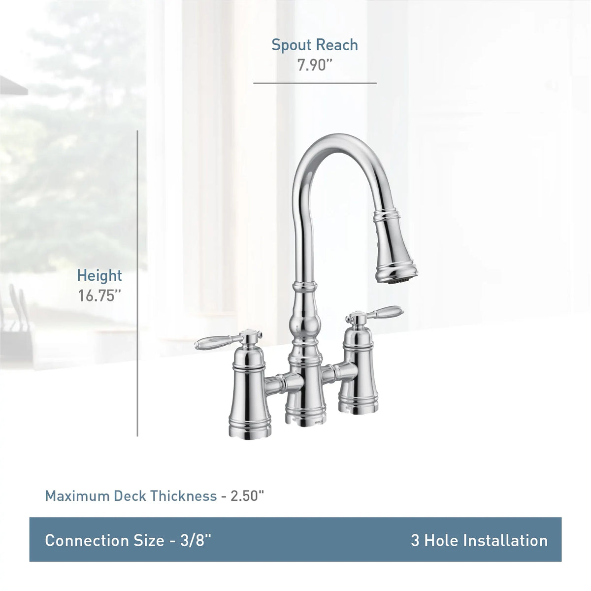 Moen Weymouth Two-Handle High-Arc Pulldown Kitchen Faucet S73204 in Spot Resist Stainless (S73204SRS) - view 11