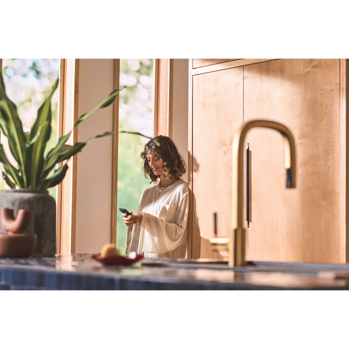 Moen Tenon Single-Handle High-Arc Pulldown Kitchen Faucet S74001 in Brushed Gold (S74001BG) - view 9