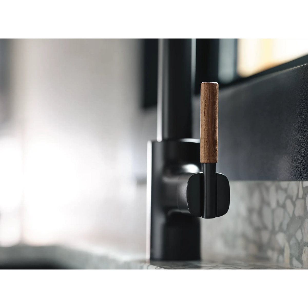 Moen Tenon Single-Handle High-Arc Pulldown Kitchen Faucet S74001 in Matte Black (S74001BL) - view 9