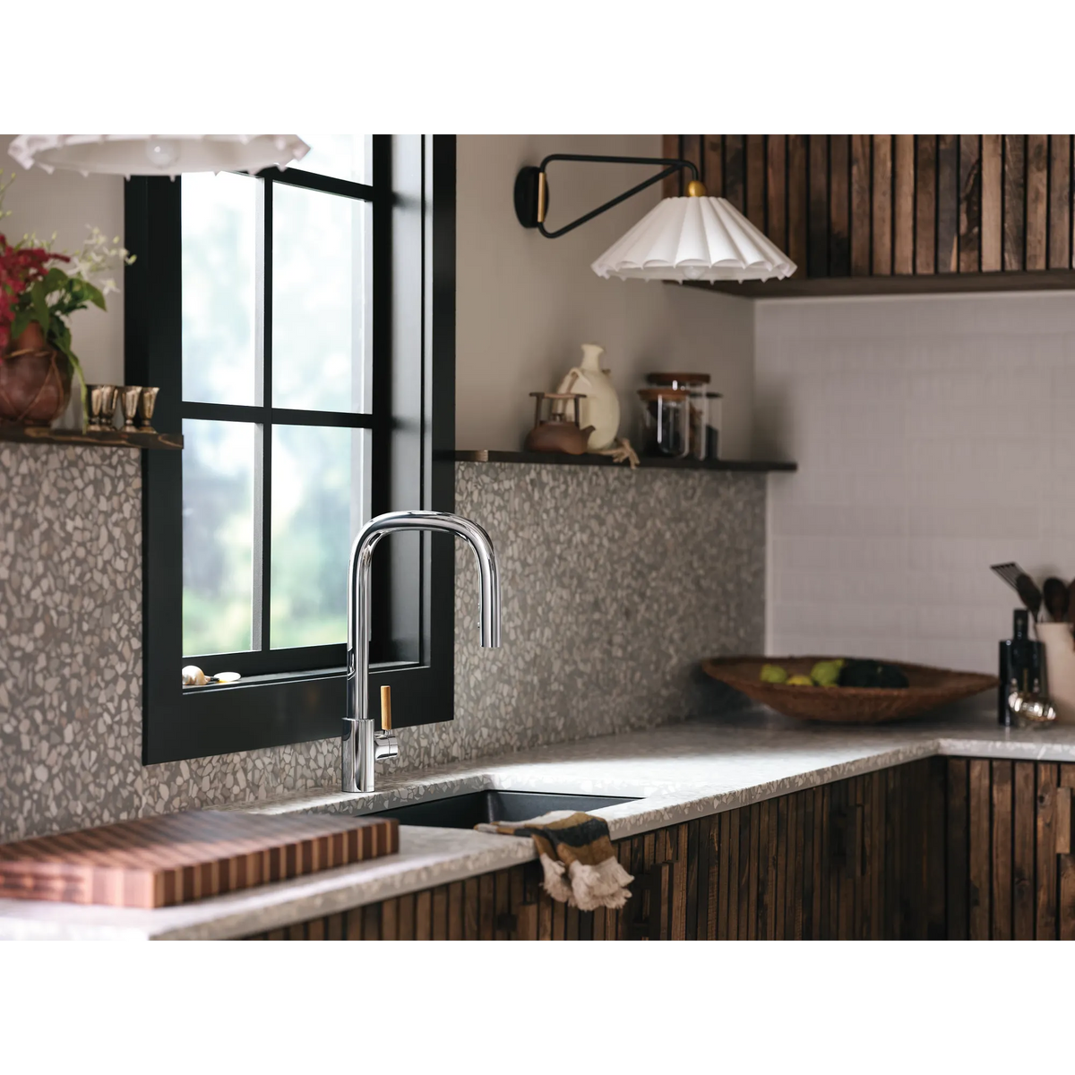 Moen Tenon Single-Handle High-Arc Pulldown Kitchen Faucet S74001 in Chrome (S74001) - view 8