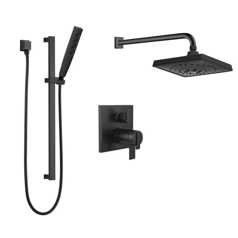 Delta Square Thermostatic Shower Kit - Matte Black