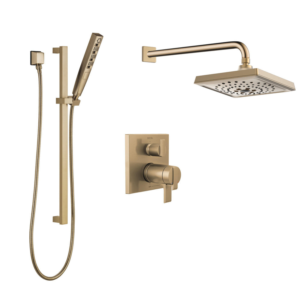 Delta Square Thermostatic Shower Kit - Champagne Bronze