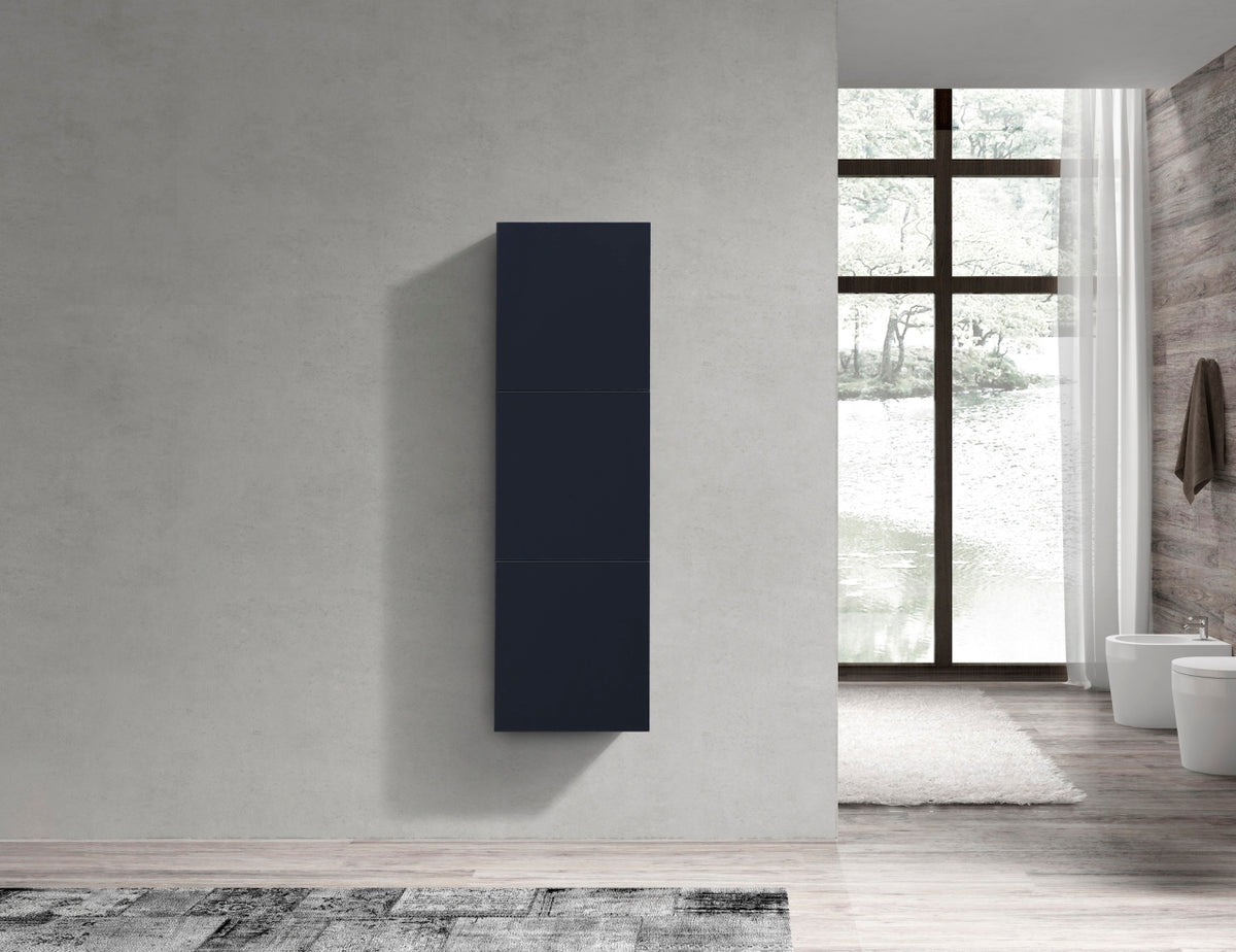Kube Bath Bliss 18" Wide by 59" High Linen Side Cabinet With Three Doors - Navy Blue (SLBS59-VBE) view 2