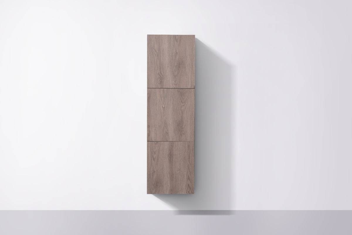 Kube Bath Bliss 18" Wide by 59" High Linen Side Cabinet With Three Doors - Butternut (SLBS59-BTN) view 2