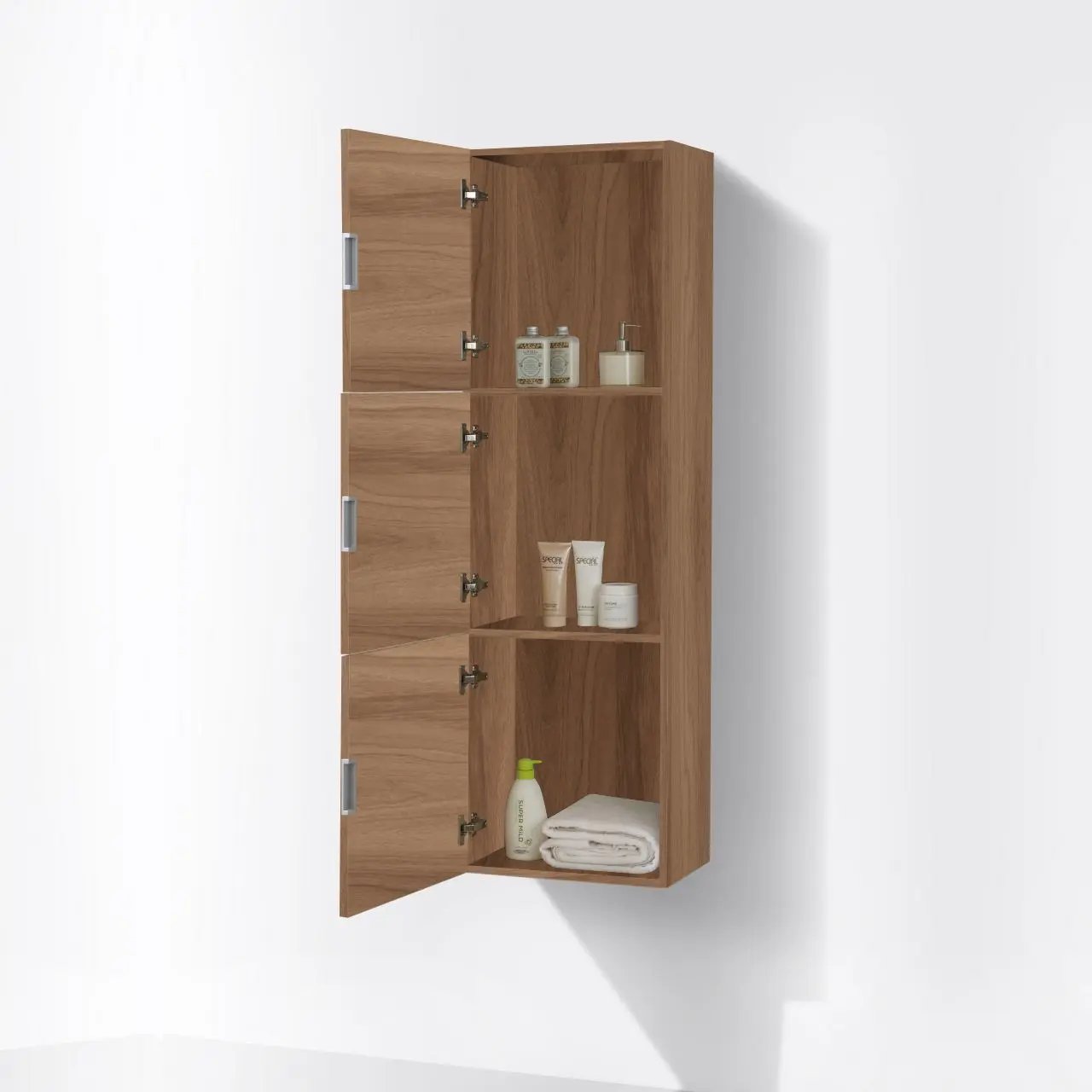 SLBS59-HO Bathroom Honey Oak Linen Side Cabinet w/ 3 Large Storage Areas - Plumbing Market