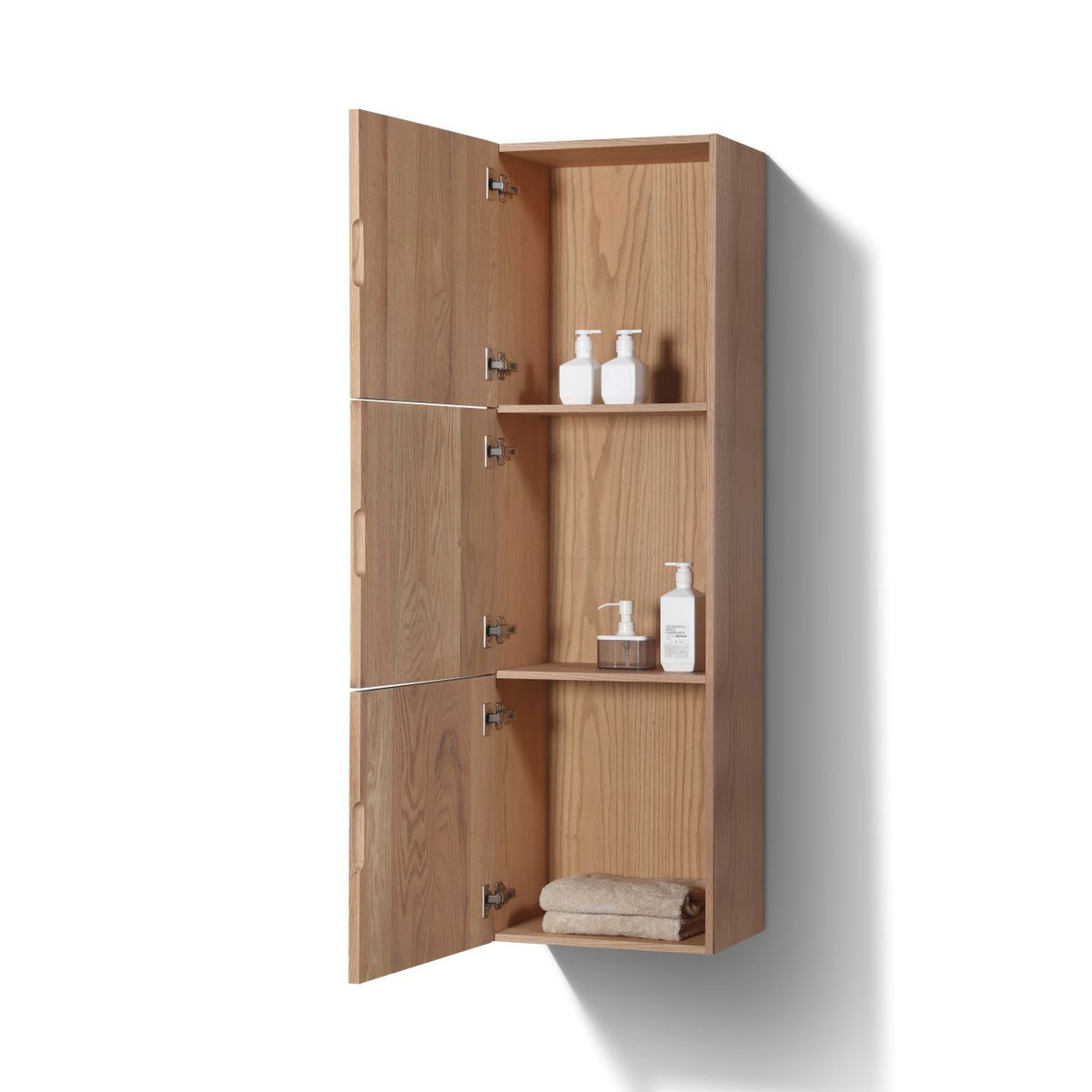 Kube Bath Bliss 18" Wide by 59" High Linen Side Cabinet With Three Doors - Oakwood (SLBS59-OAKWOOD) view 2