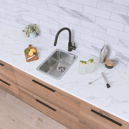 STYLISH 12 inch Single Bowl Undermount and Drop-in Stainless Steel Kitchen Sink S-409T - Plumbing Market