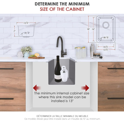 STYLISH 12 inch Single Bowl Undermount and Drop-in Stainless Steel Kitchen Sink S-409T - Plumbing Market