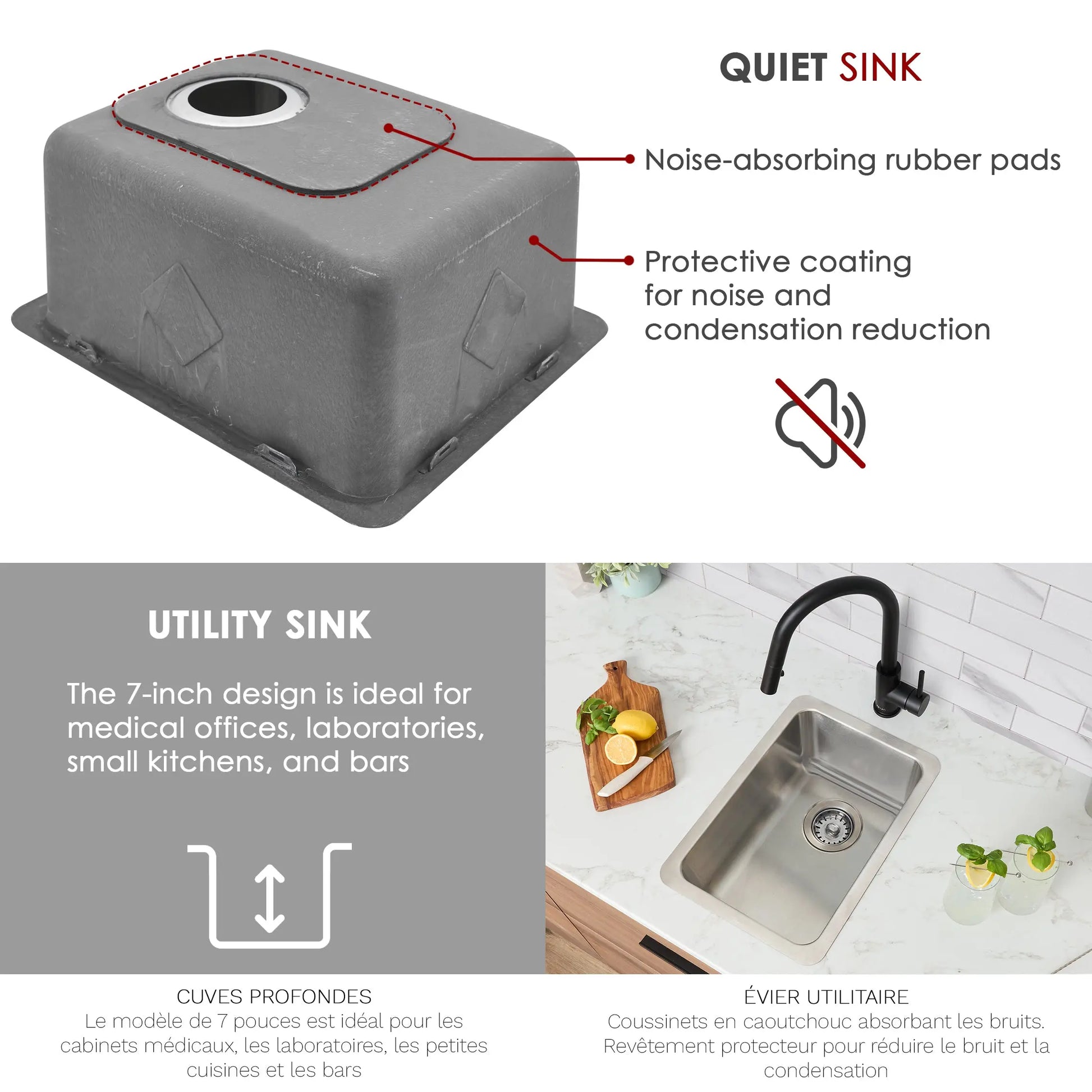 STYLISH 12 inch Single Bowl Undermount and Drop-in Stainless Steel Kitchen Sink S-409T - Plumbing Market