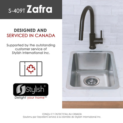 STYLISH 12 inch Single Bowl Undermount and Drop-in Stainless Steel Kitchen Sink S-409T - Plumbing Market