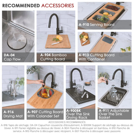 STYLISH 12 inch Single Bowl Undermount and Drop-in Stainless Steel Kitchen Sink S-409T - Plumbing Market