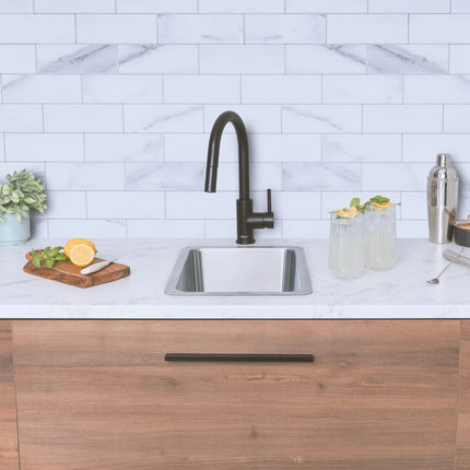 STYLISH 12 inch Single Bowl Undermount and Drop-in Stainless Steel Kitchen Sink S-409T - Plumbing Market