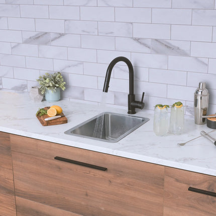 STYLISH 12 inch Single Bowl Undermount and Drop-in Stainless Steel Kitchen Sink S-409T - Plumbing Market