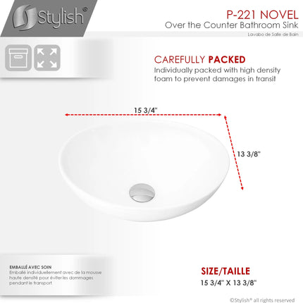 STYLISH 15 inch Oval Vessel Bathroom Sink P-221 - Plumbing Market