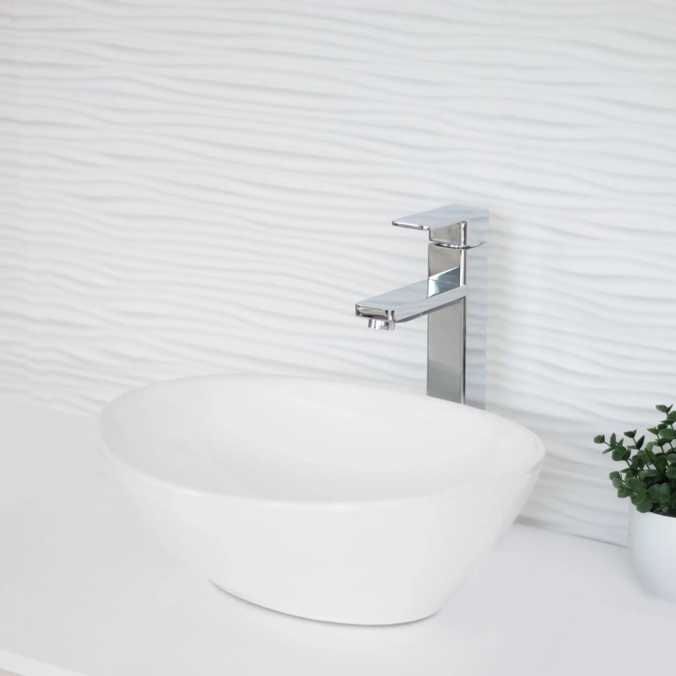 STYLISH 15 inch Oval Vessel Bathroom Sink P-221 - Plumbing Market