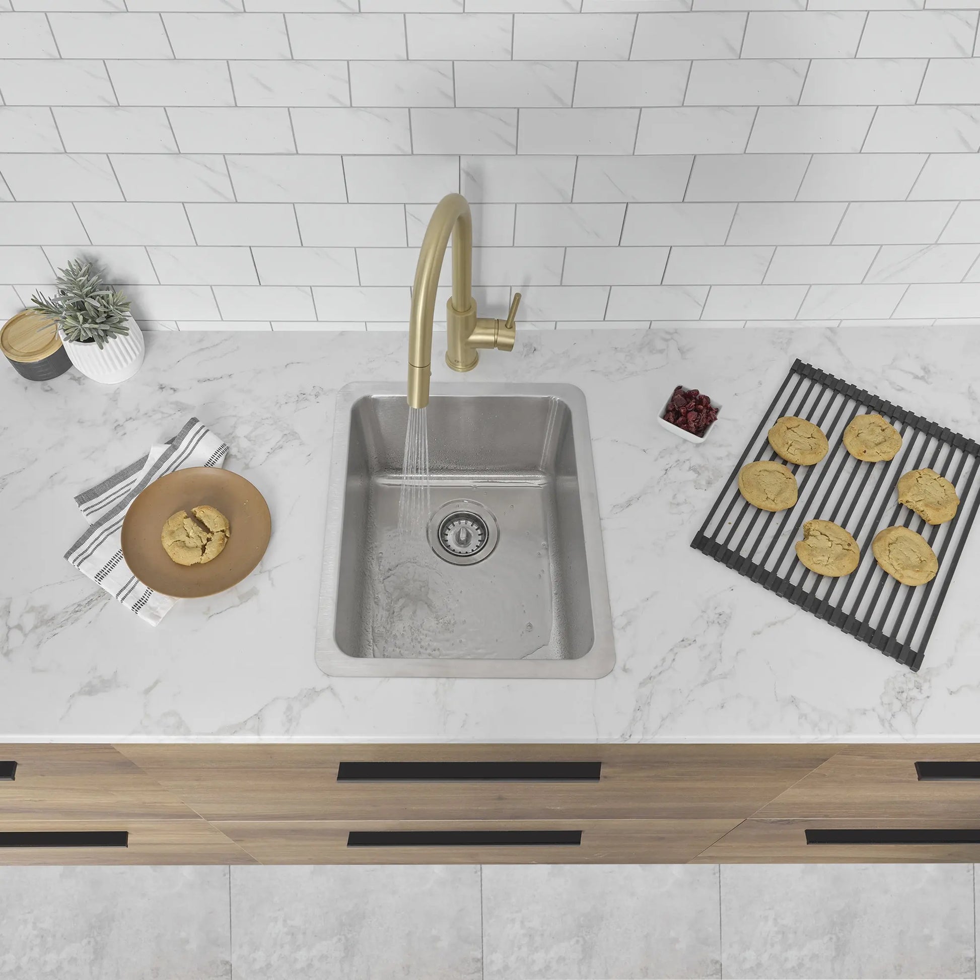 STYLISH 15 inch Single Bowl Undermount and Drop-in Stainless Steel Kitchen Sink S-405T - Plumbing Market