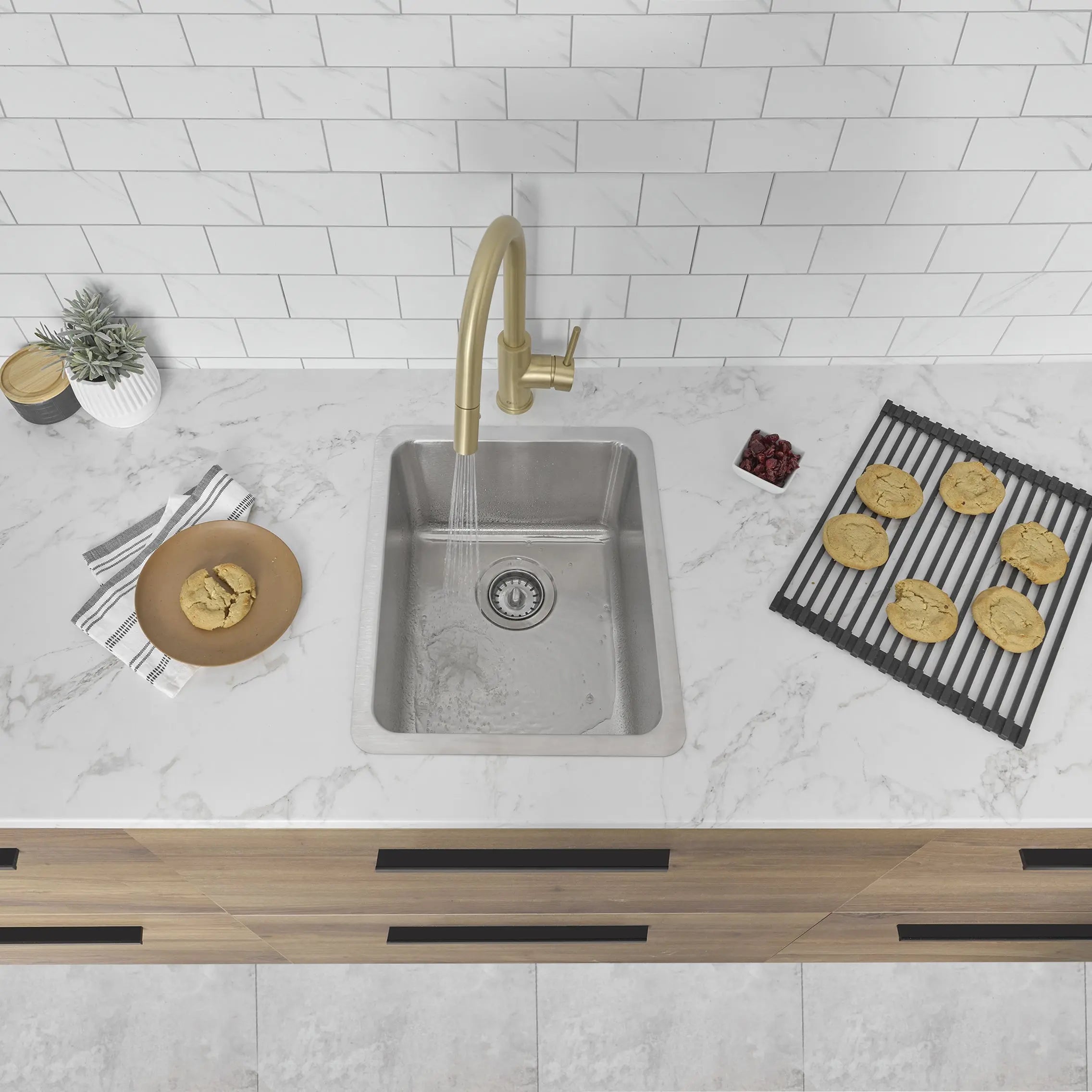 STYLISH 15 inch Single Bowl Undermount and Drop-in Stainless Steel Kitchen Sink S-405T - Plumbing Market