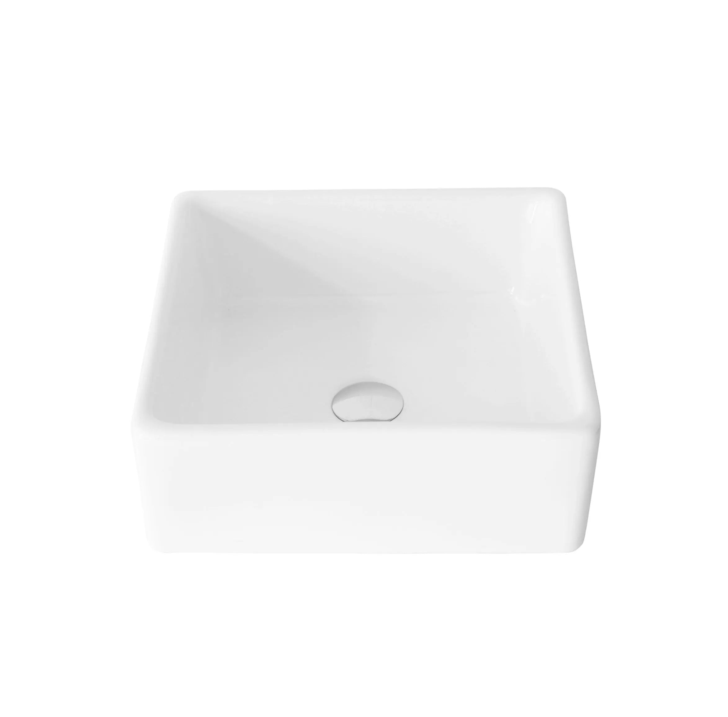 STYLISH 15 inch Square Vessel Bathroom Sink P-222 - Plumbing Market