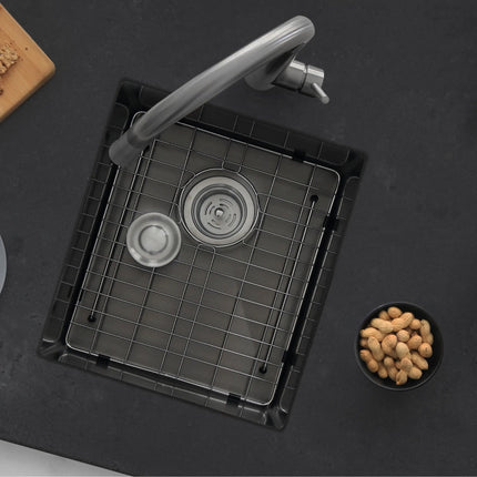 STYLISH 16 inch Graphite Single Bowl Undermount Stainless Steel Kitchen Sink S-709XN - Plumbing Market