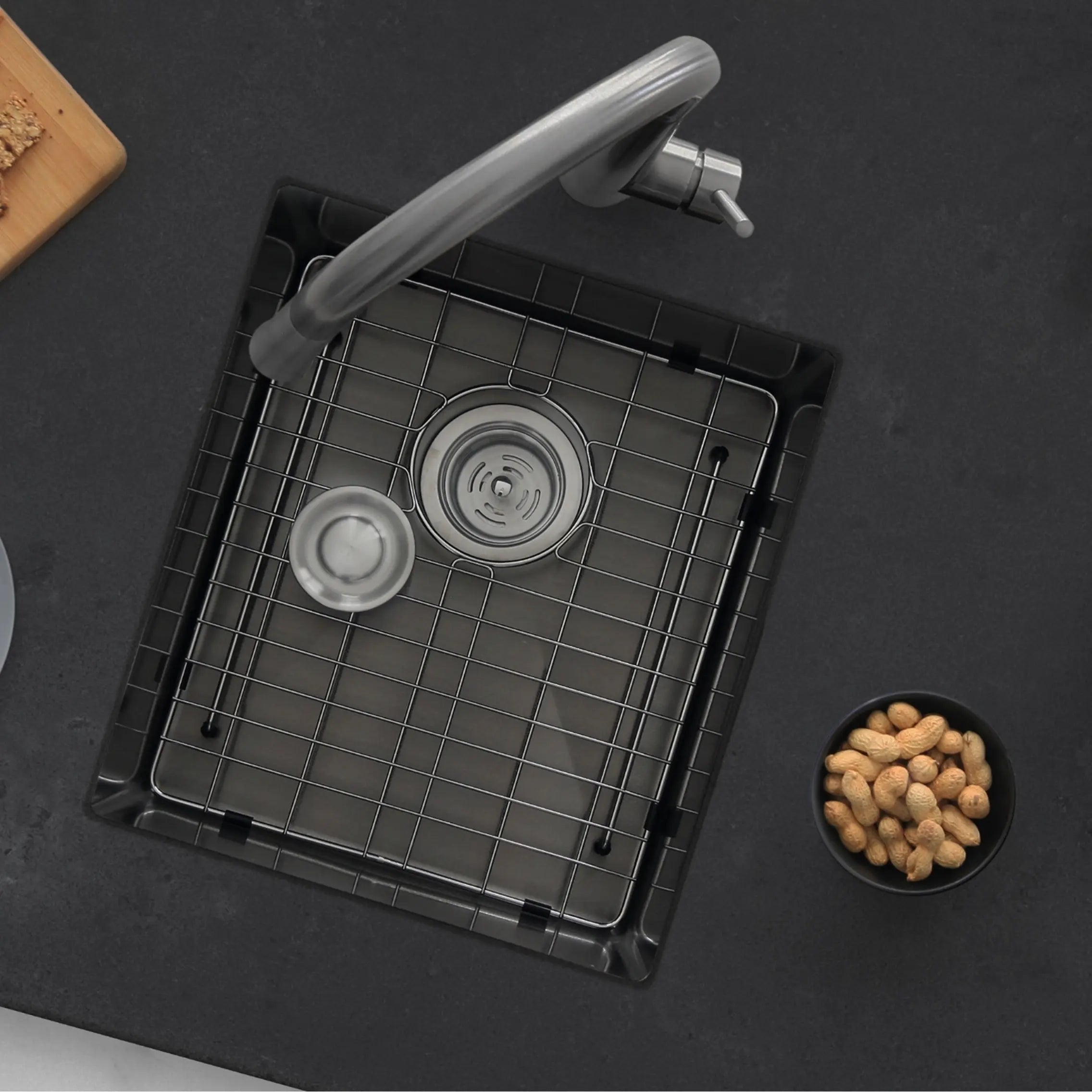 STYLISH 16 inch Graphite Single Bowl Undermount Stainless Steel Kitchen Sink S-709XN - Plumbing Market