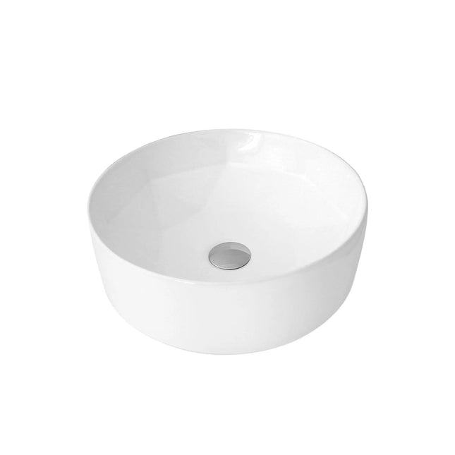 STYLISH 16 inch White Round Ceramic Vessel Bathroom Sink P-228H - Plumbing Market