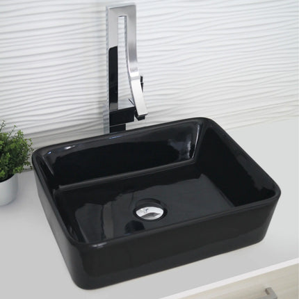 STYLISH 18 inch Rectangular Vessel Bathroom Sink Black P-223N - Plumbing Market